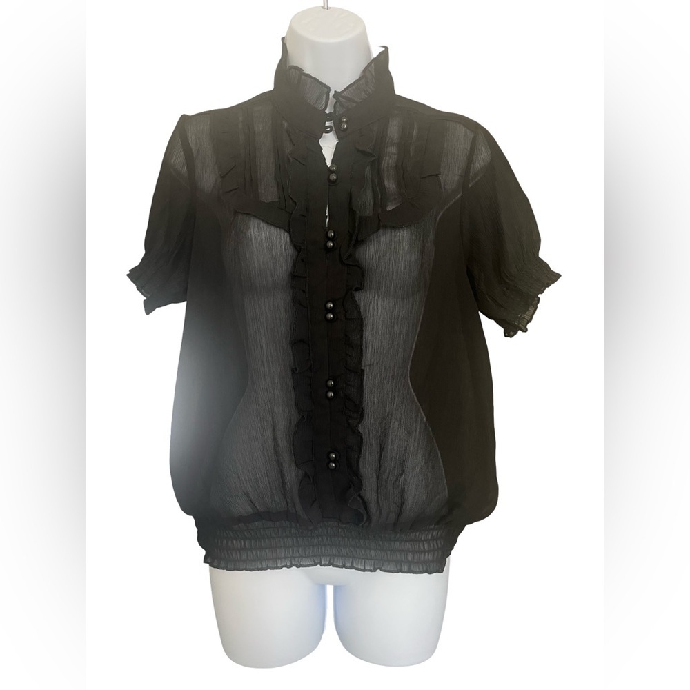 Elegant Black Sheer Women's Top. Size: Large. Great Condition. - Picture 2 of 5